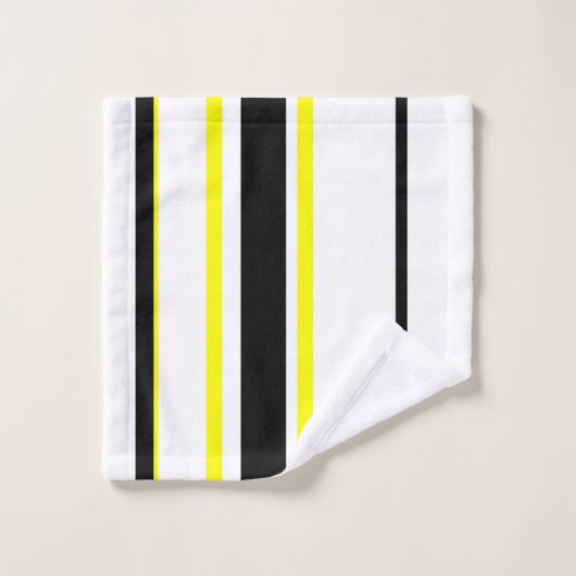 Bandes blanches et grises noires (Gant de toilette)