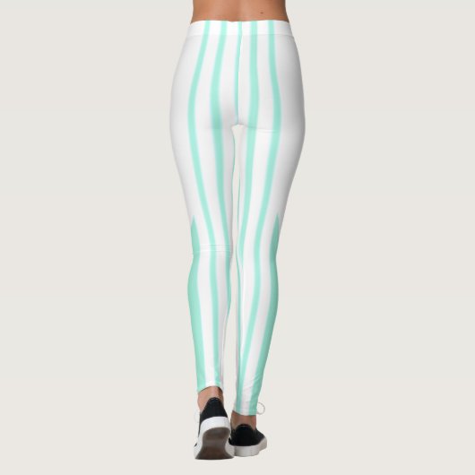 Bandes blanches et vertes leggings (Dos)