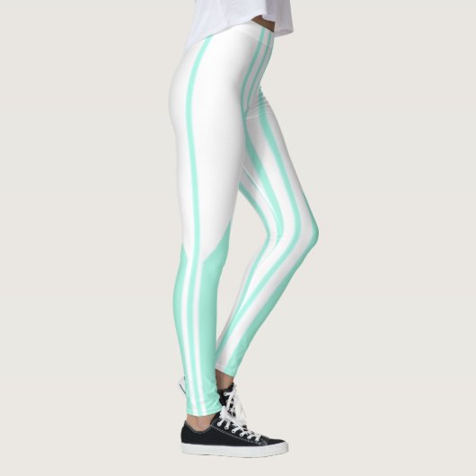Bandes blanches et vertes leggings (Droite)