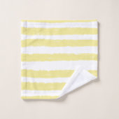 Bandes blanches jaunes (Gant de toilette)