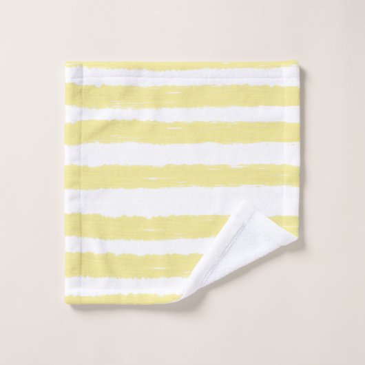 Bandes blanches jaunes (Gant de toilette)