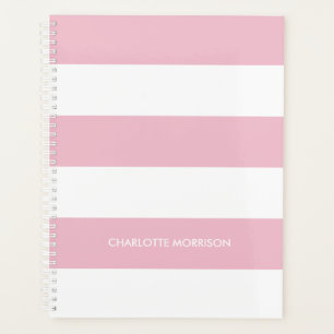 Bandes blanches rose pâle modernes texte du nom pe