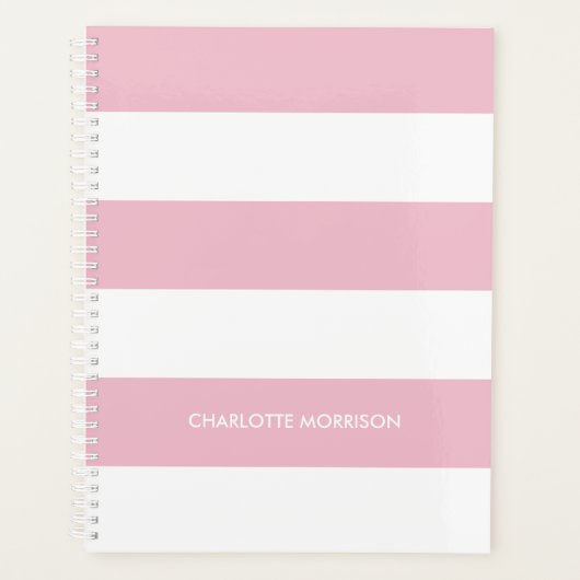 Bandes blanches rose pâle modernes texte du nom pe (Devant)