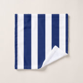 Bandes bleu marine Ensemble de serviettes de bain (Gant de toilette)