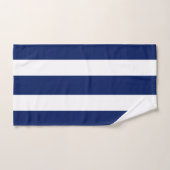 Bandes bleu marine Ensemble de serviettes de bain (Serviette à main)