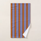 Bandes bleu marine et blanc avec orange brûlé (Serviette à main)