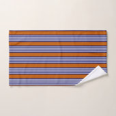 Bandes bleu marine et blanc avec orange brûlé (Serviette à main)