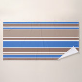 Bandes Brown et bleues (Serviette de bain)