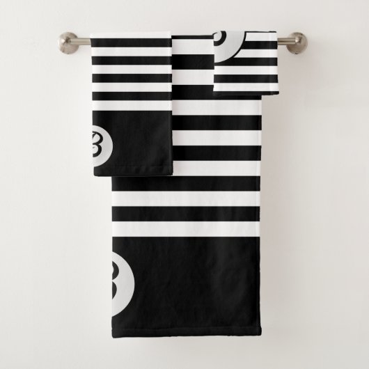 Bandes classiques noires et blanches avec monogram (En situation)