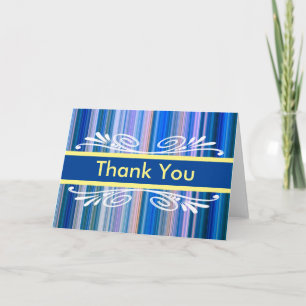 Bandes colorées avec Merci Badge Bleu