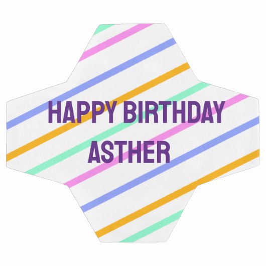 Bandes colorées heureux anniversaire ajouter nom c (Plat)