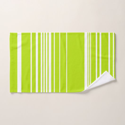Bandes complexes en vert citron et blanc (Serviette à main)