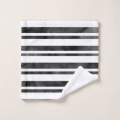 Bandes d'aquarelle noir et blanc (Gant de toilette)