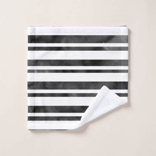 Bandes d'aquarelle noir et blanc (Gant de toilette)