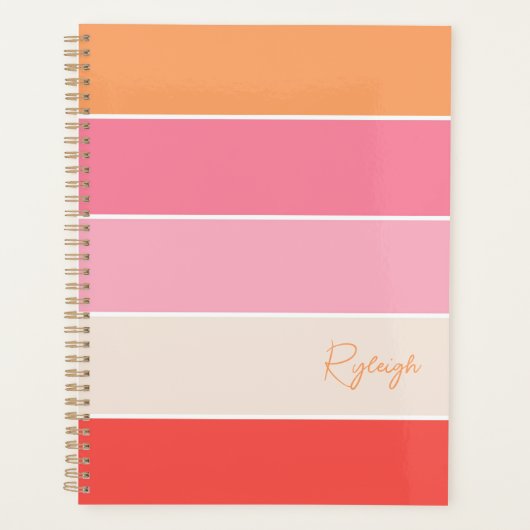 Bandes de blocs de couleurs d'été rose (Devant)