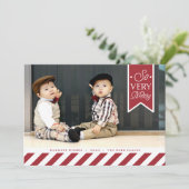 Bandes de bonbons | Carte photo de vacances (Debout devant)