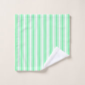 Bandes de bonbons vert et blanc pastel (Gant de toilette)