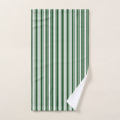 Bandes de bonbons vert foncé et blanc (Serviette à main)