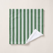 Bandes de bonbons vert foncé et blanc (Gant de toilette)