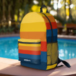 Bandes de coucher de soleil rétroactives avec nom<br><div class="desc">Rugby Stripes - Un motif preppy avec des rayures audacieuses et un nom. Si votre art doit encore être ajusté,  cliquez sur le bouton Personnaliser. Cela vous mènera à un espace design où vous pouvez déplacer les choses et même changer de couleurs !</div>