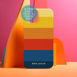 Bandes de coucher de soleil rétroactives avec nom<br><div class="desc">Rugby Stripes - Un motif preppy avec des rayures audacieuses et un nom. Si votre art doit encore être ajusté,  cliquez sur le bouton Personnaliser. Cela vous mènera à un espace design où vous pouvez déplacer les choses et même changer de couleurs !</div>