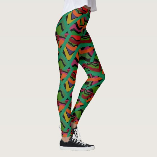 Bandes de couleurs profondes leggings à motifs mul (Droite)