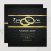 Bandes de Faire-part de mariage d'or (Devant / Derrière)