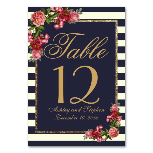 Bandes de la Marine rose et numéros de table d'or (Par défaut)