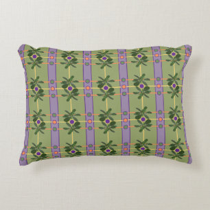 Bandes de lavande pâle avec Coussin d'accents vert