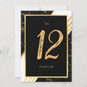 Bandes de marbre d'or typographie numéro de table  (Devant)