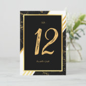 Bandes de marbre d'or typographie numéro de table  (Debout devant)