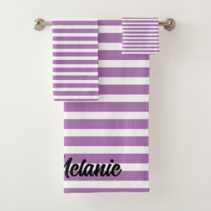 Bandes de nom personnalisé Motif violet lavande bl