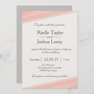 Bandes de pêche de corail blanc gris faire-part de