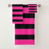 Bandes de rayures de mode rose et noir chaud (En situation)