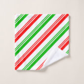 Bandes de Sucre de canne rouge et vert (Gant de toilette)