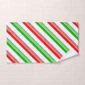 Bandes de Sucre de canne rouge et vert (Serviette à main)