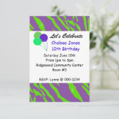 Bandes de tigres pourpres et vertes Invitation d'a (Debout devant)