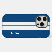 Bandes de voiture de course bleues Monogramme init (Verso Horizontal)