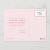 Bandes d'éléphant rose merci carte postale (Dos)