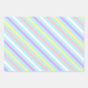 Bandes diagonales pastel Enveloppement Papier Feui