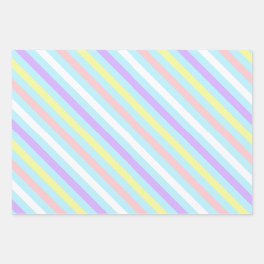 Bandes diagonales pastel Enveloppement Papier Feui (Devant)