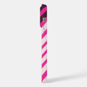 Bandes diagonales rose blanc et noir (Côté gauche)