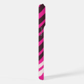 Bandes diagonales rose blanc et noir (Côté droit)