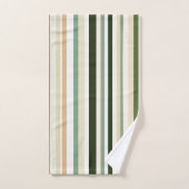 Bandes d'olivier, de vert et de rouge (Serviette à main)