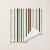 Bandes d'olivier, de vert et de rouge (Gant de toilette)