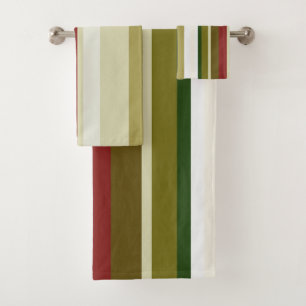 Bandes d'olivier, de vert et de rouge