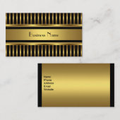 Bandes d'or carte de visite sur noir (Devant / Derrière)