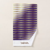 Bandes D'Or Chic Violet Et Blanc (Serviette à main)