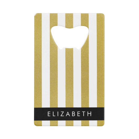 Bandes d'or, Motif rayé, Lignes, Votre Nom (Devant)