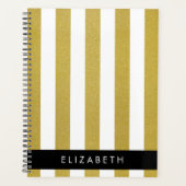 Bandes d'or, Motif rayé, Lignes, Votre Nom (Devant)